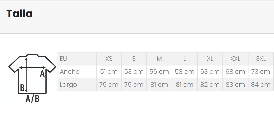 tabla de tallas