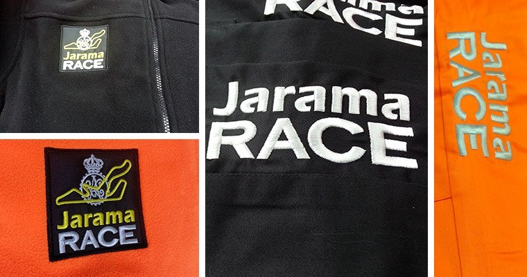 personalización logotipos race en chaquetas y uniformes