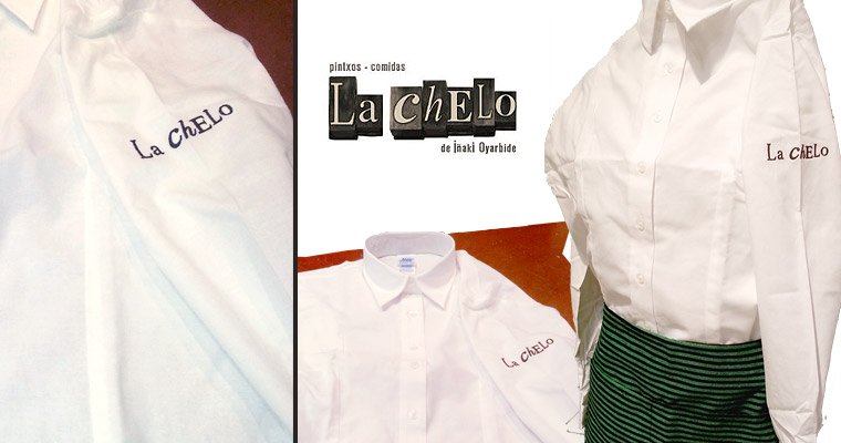 bordado  logotipos del restaurante La Chelo por www.azulesdevergara.com