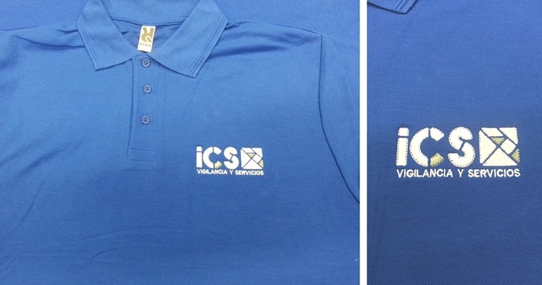 bordado logotipo polos ics vigilancia